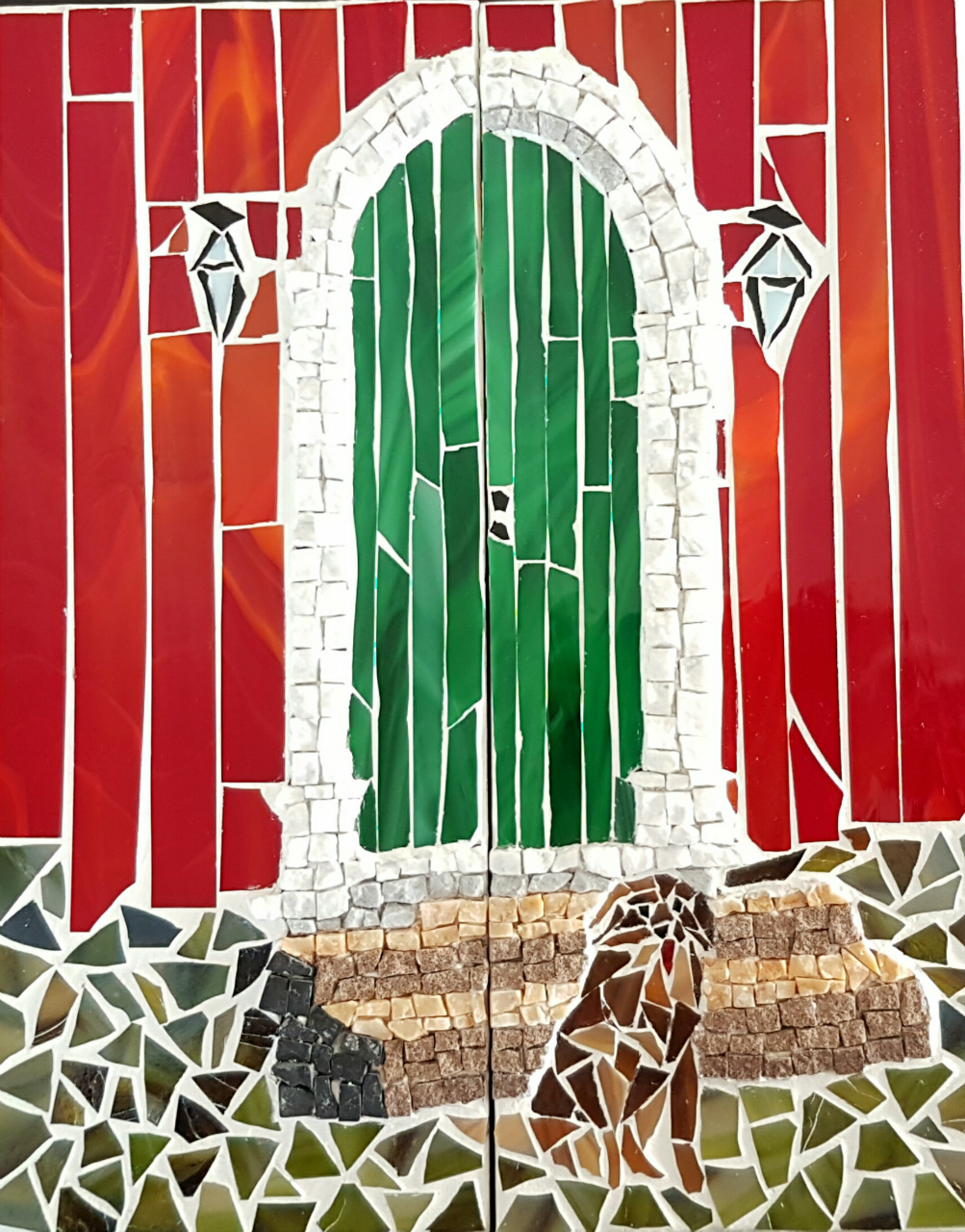 Door with a dog 